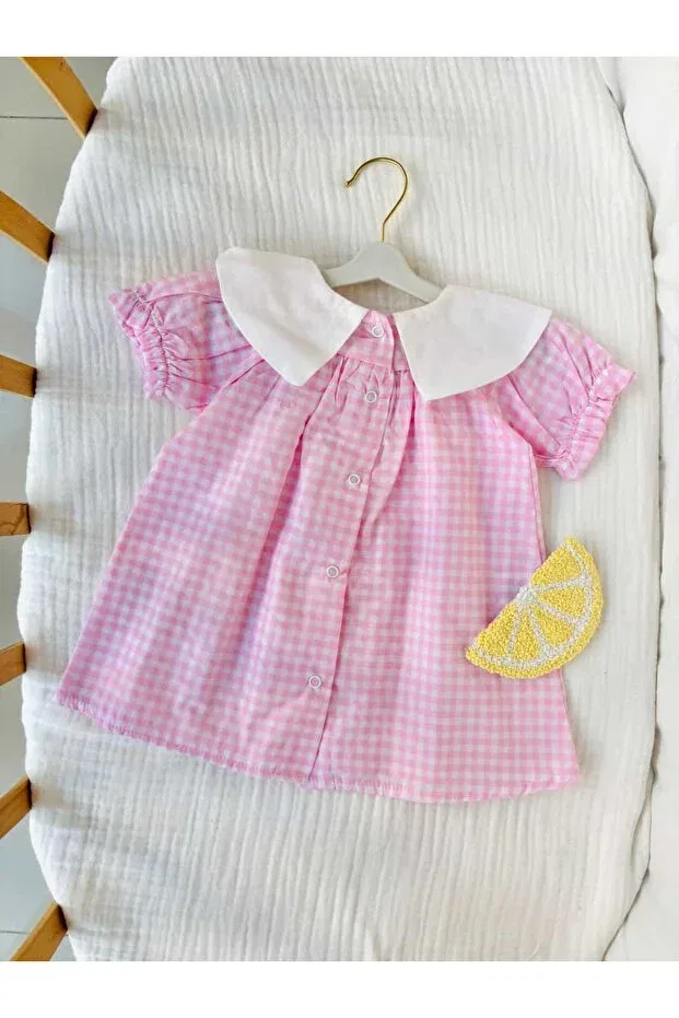 Детское платье для девочек с вышивкой Birdy embroidery Nunu Baby, Pink — фото 3