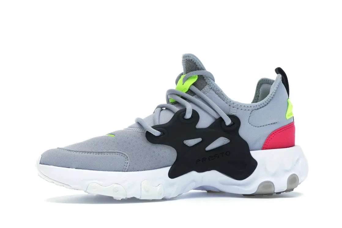 Детские кроссовки Lifestyle с моделью Nike React Presto Nike, Wolf Grey/Black-Rush Pink-Volt — фото 3