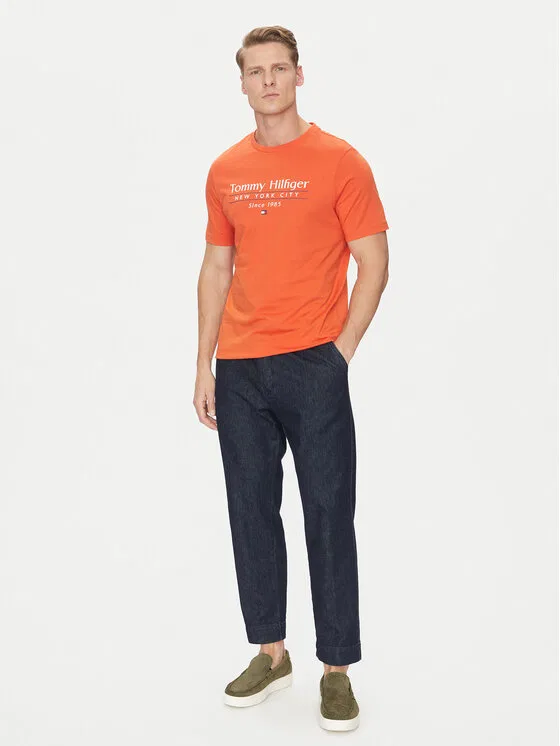 Футболка regular fit Center Stack Tommy Hilfiger, оранжевый — фото 2