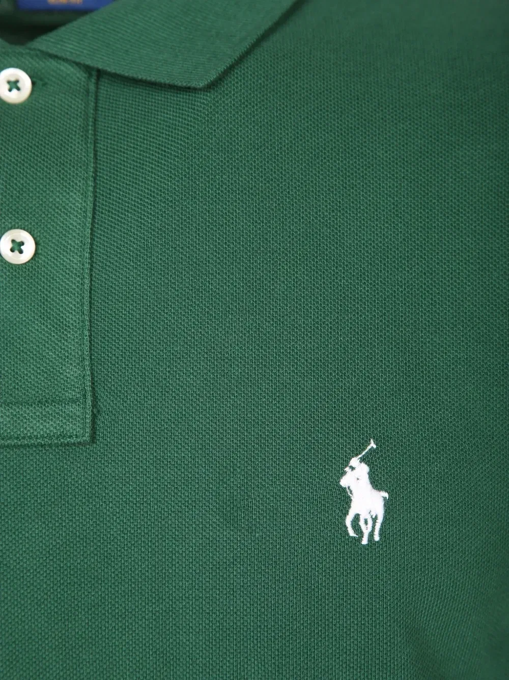 Хлопковая рубашка-поло с вышитым логотипом POLO RALPH LAUREN, зеленый — фото 3
