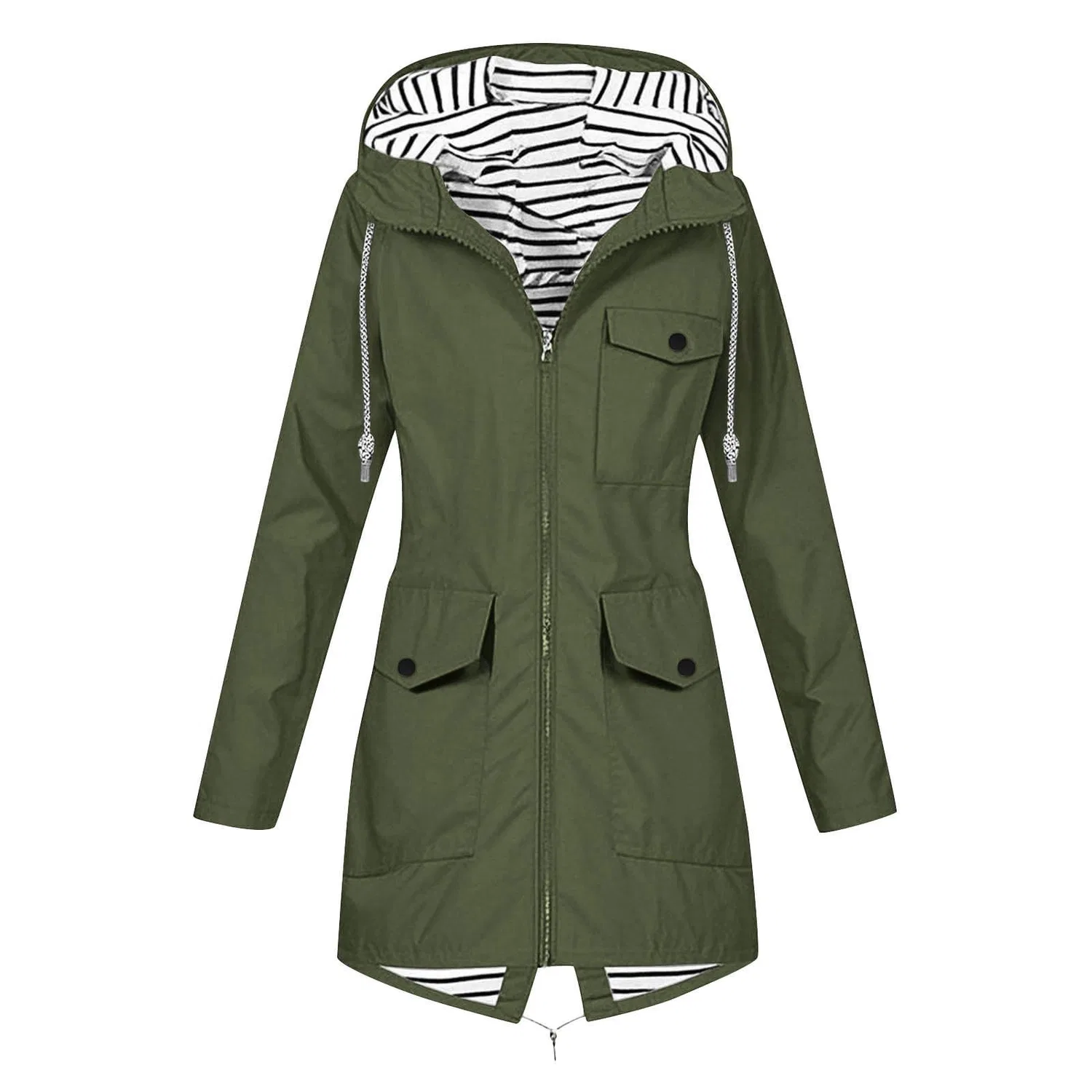 Женский дождевик с капюшоном из софтшелла, Verde militare 01
