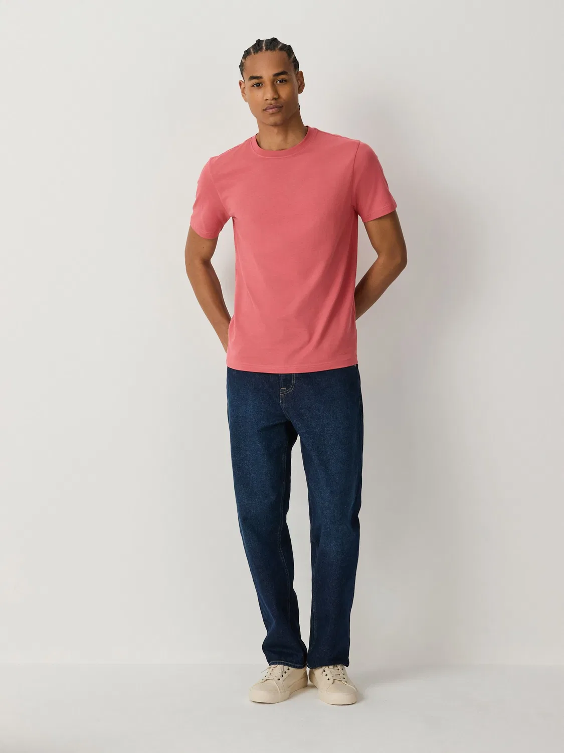 Футболка с круглым вырезом, Slim Fit, Essential Next, розовый коралл — фото 2
