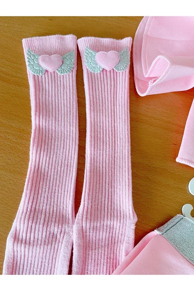 Детский комплект для девочек с оборками Ebru Özörgücü, Pink — фото 3