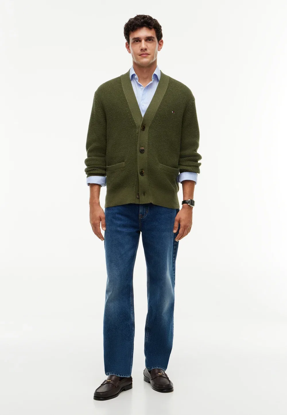 Кардиган с вафельной структурой Tommy Hilfiger, Huntsman Green — фото 2
