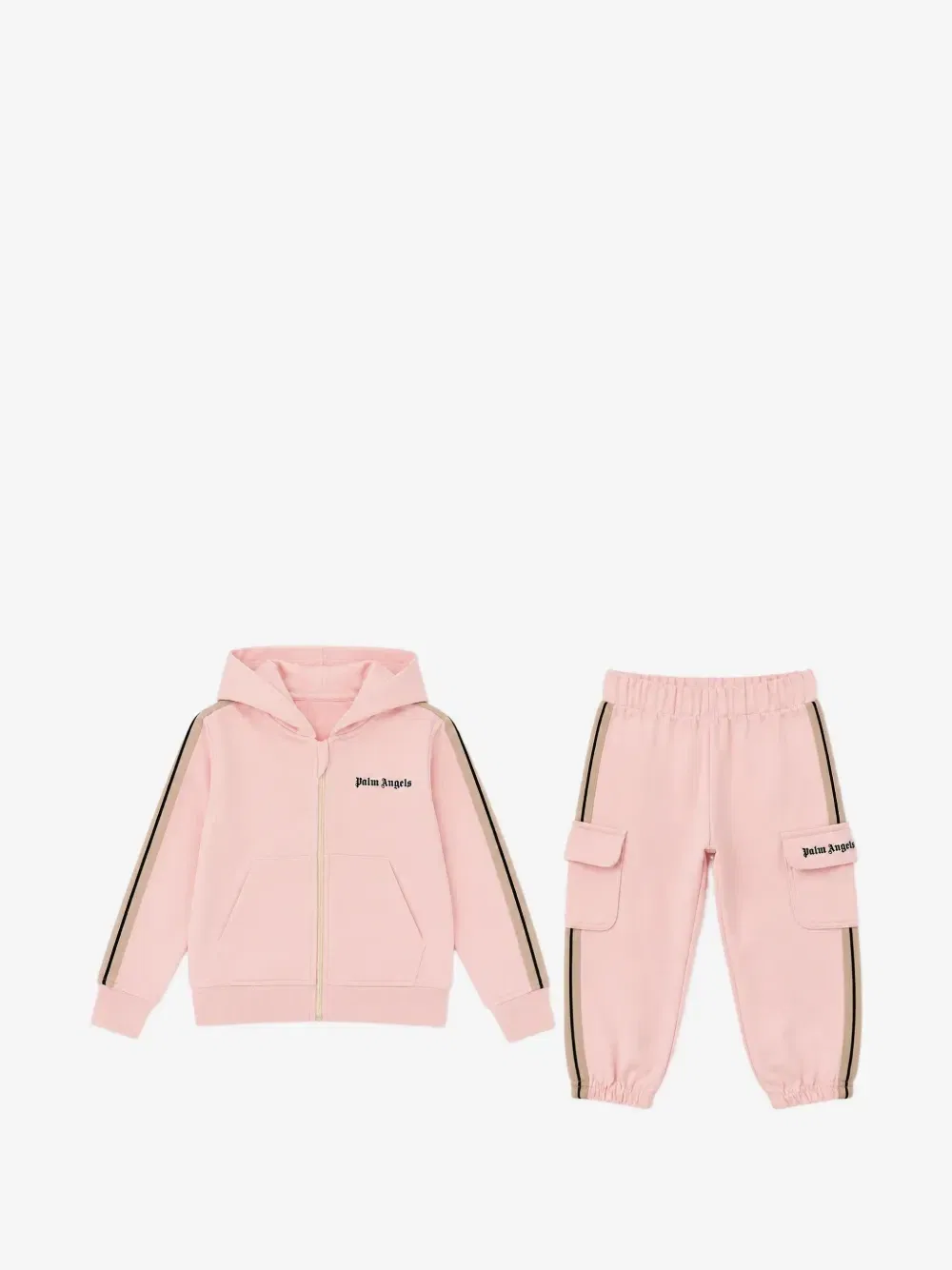 Спортивный костюм с логотипом и боковыми полосками Palm Angels Kids, розовый
