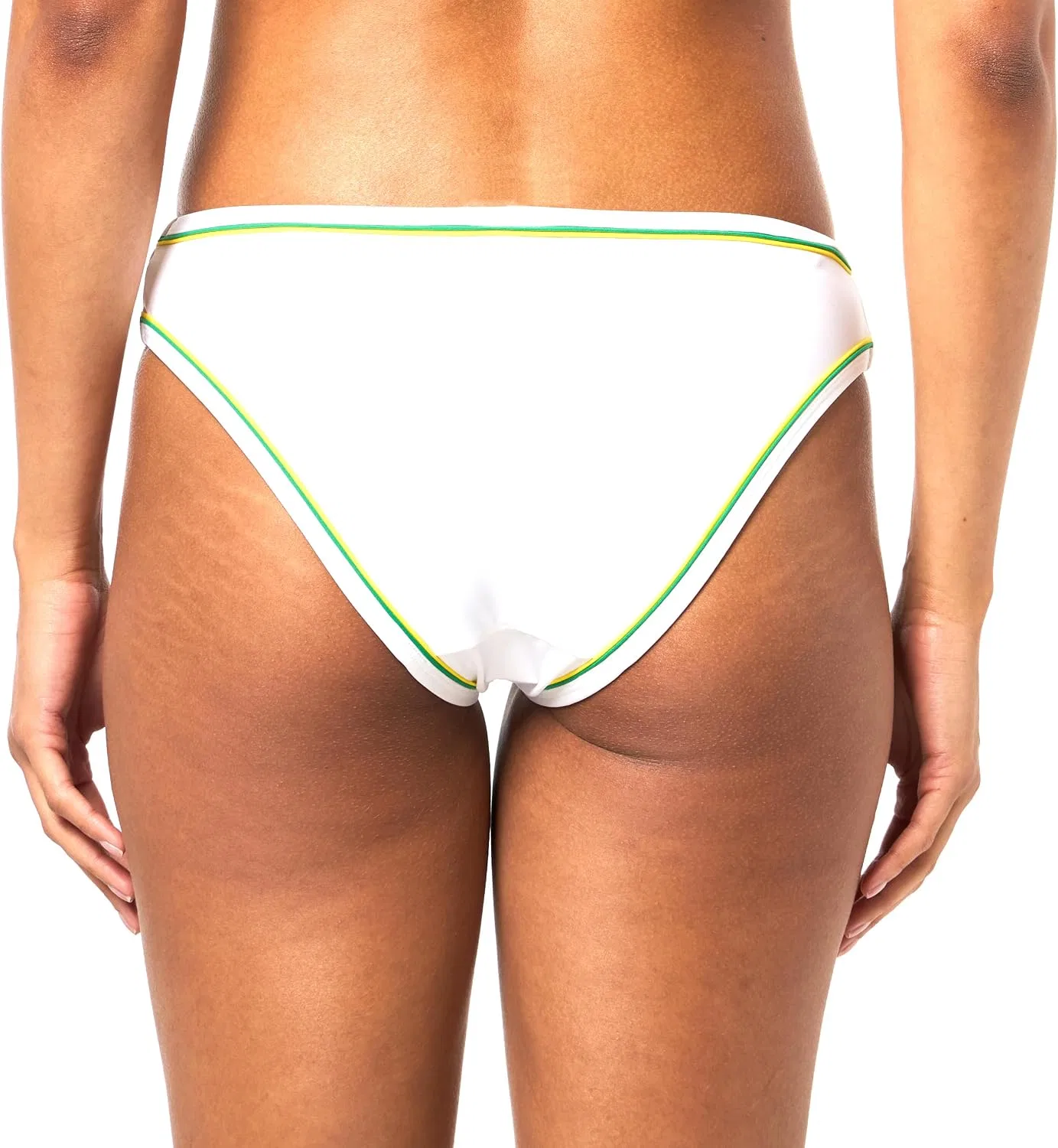 Женские бикини-шорты Lacoste Contrast Trim Swim Briefs, White/Pineapple/Green — фото 2