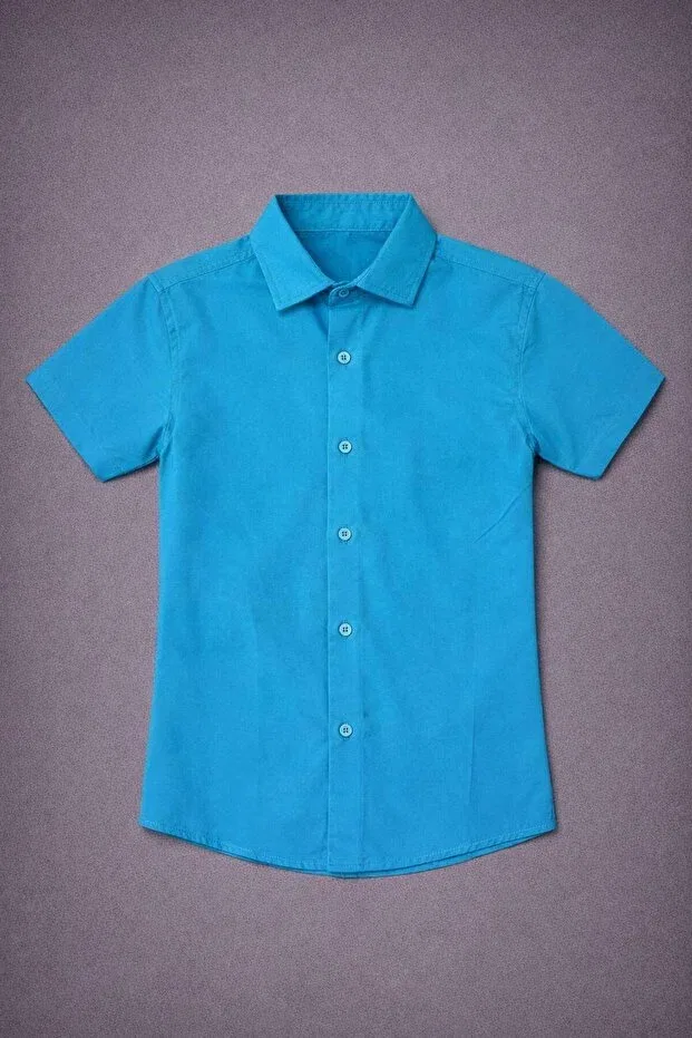 Детская рубашка с коротким рукавом хлопковая Ms Kids, Turquoise