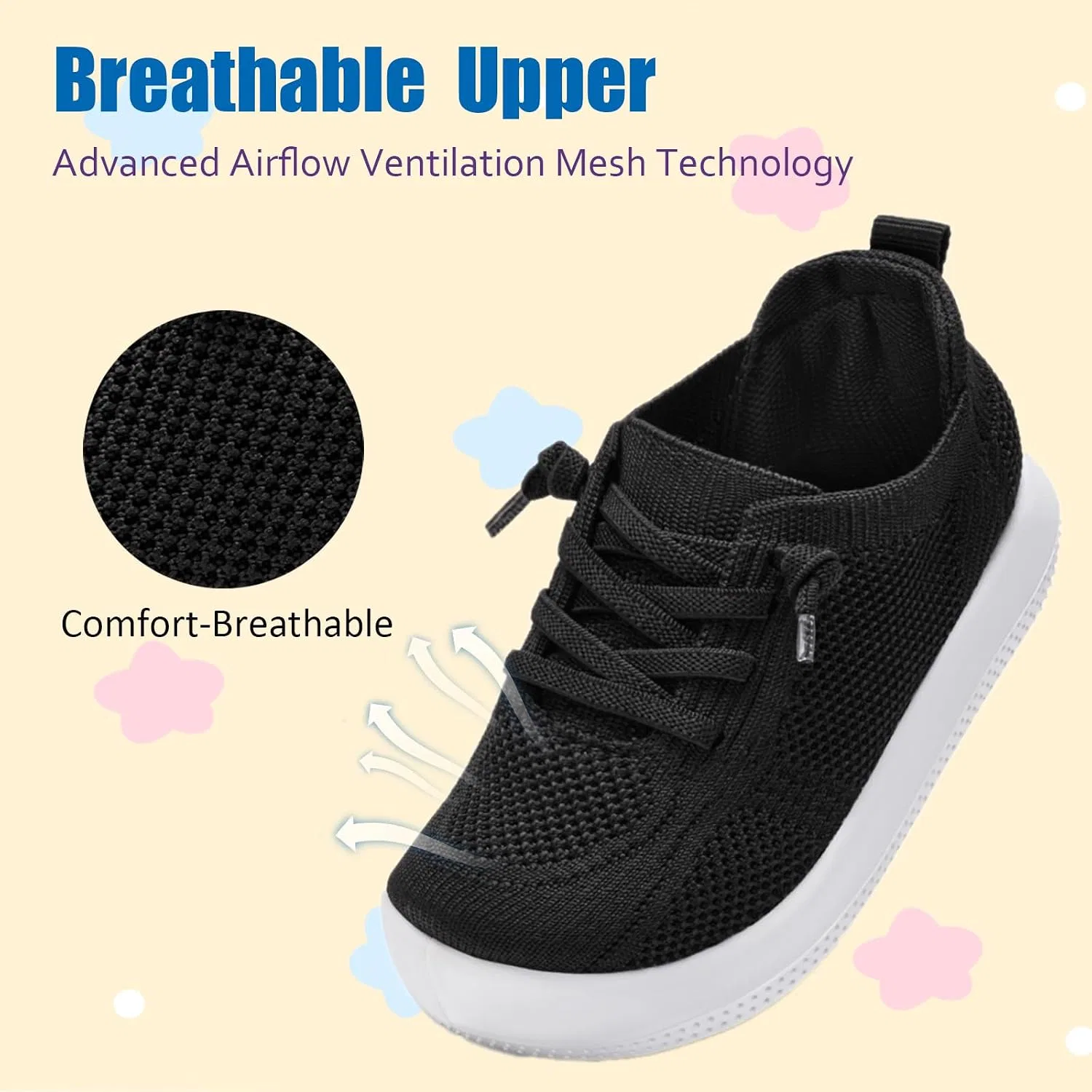 Детские дышащие кроссовки для мальчиков и девочек Slip on Shoes-1151 BICLUD, Black — фото 4