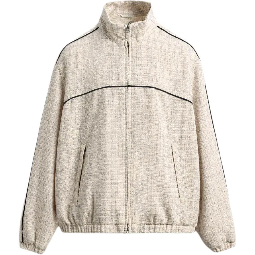 Мужская куртка с воротником-стойкой White ZARA, Raw White