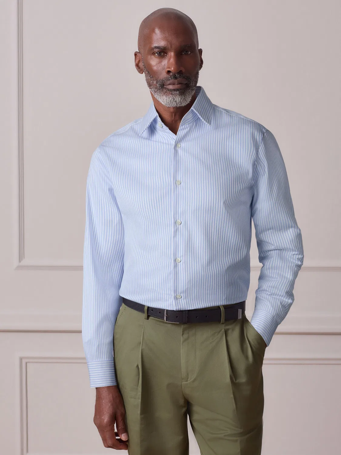 Рубашка с бенгальской полоской, Slim Fit, Signature Next, синий