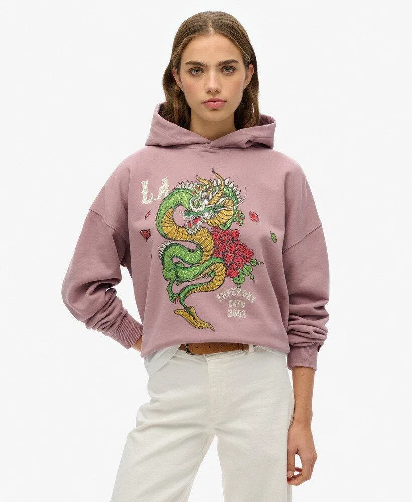 Мужское худи с принтом Neo Trad Tattoo Superdry, Violett
