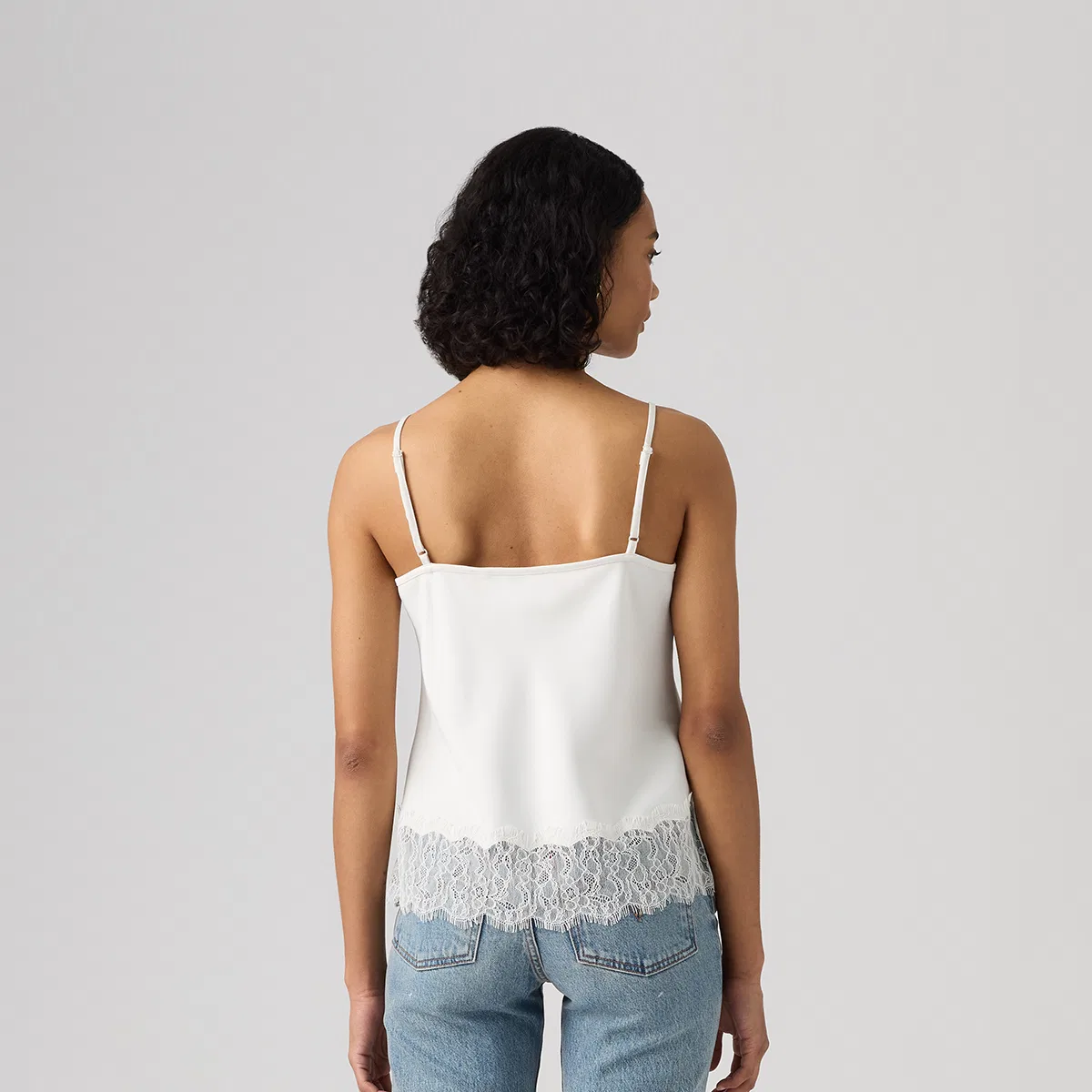 Женская майка на тонких бретелях с минималистичным дизайном Levis, Ecru — фото 4