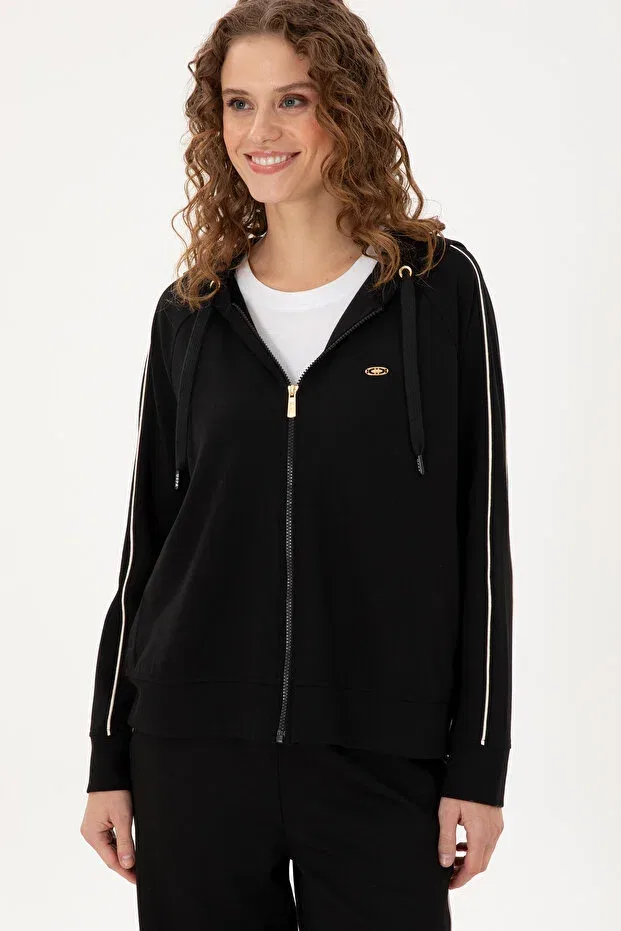 Женские свитшот с капюшоном U.S. Polo Assn., Black — фото 3