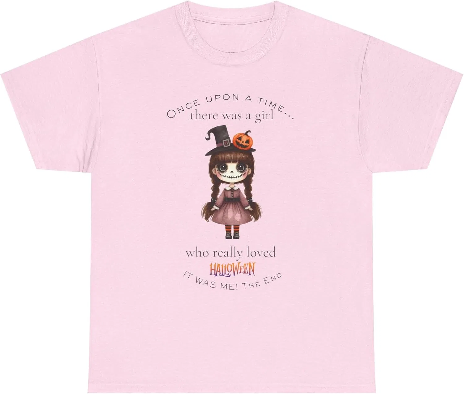 Женская футболка с хэллоуинским принтом Whimsical Storybook, Light Pink