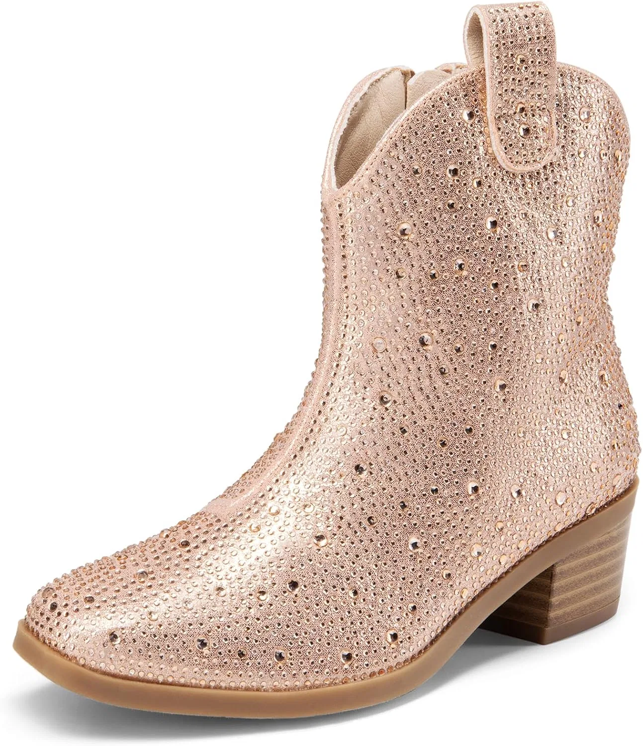 Детские сапоги для девочек с блестками Cowgirl Cowboy Sparkle DREAM PAIRS, Champagne — фото 2