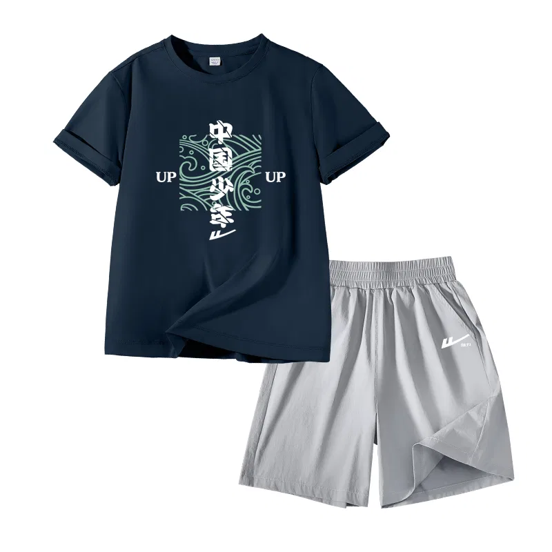 Детский спортивный комплект с круглым вырезом Navy Blue/H Wave China Youth-Black/H Silicone Huili White K WARRIOR — фото 4