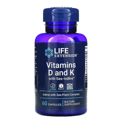

Витамины D и K с морским йодом 60 капсул Life Extension