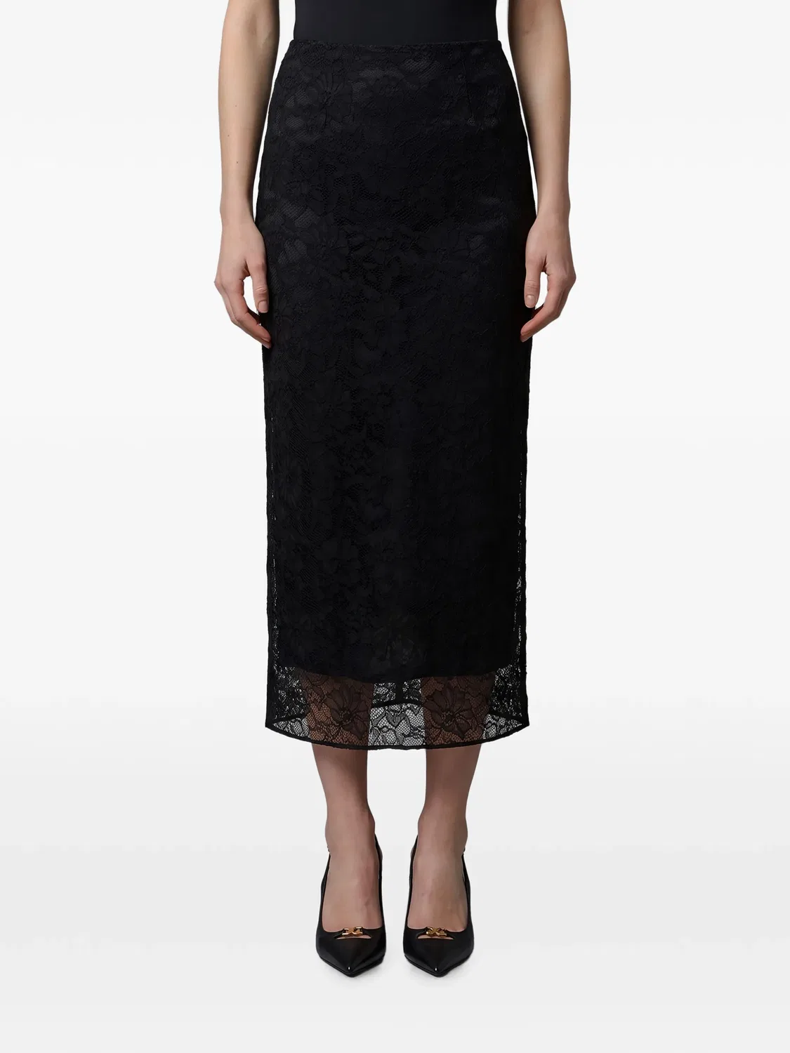 Кружевная юбка миди Dolce & Gabbana, черный
