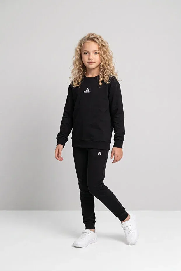Детский спортивный костюм для девочек из флиса Black One, Black — фото 2