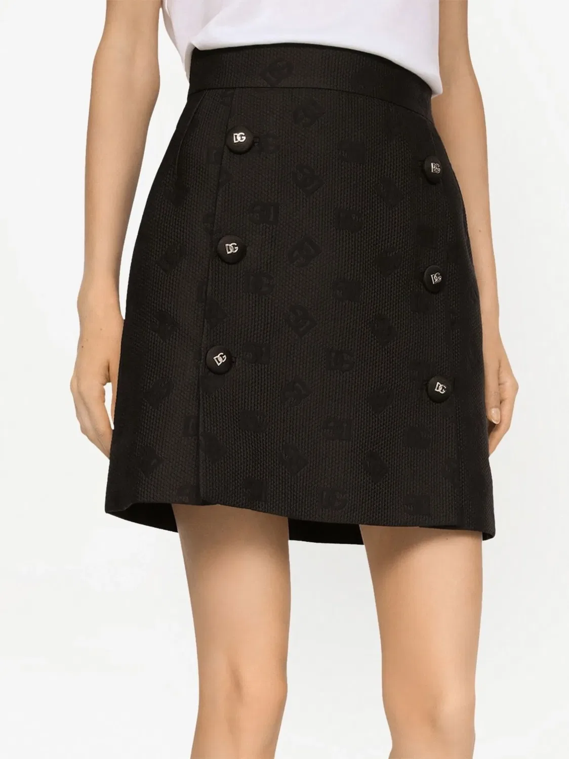 Мини-юбка с жаккардовым логотипом DG Dolce & Gabbana, черный — фото 2