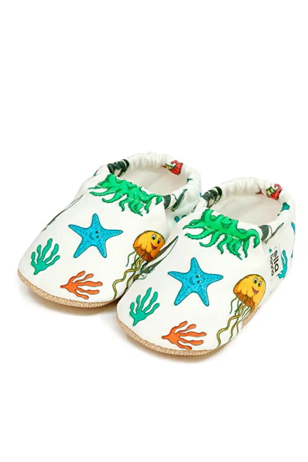 Детские пинетки-тапочки с принтом Non-Slip sole sea animals baby booties Ella Bonna, Sea Animals