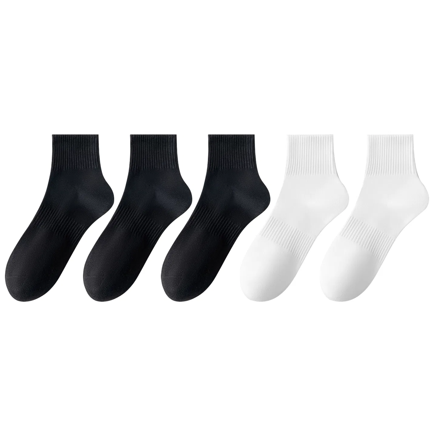 Детские носки-слипоны с принтом 5 Pack (Black 3+White 2) MIIOW