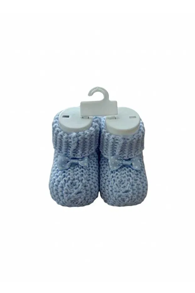 Детские пинетки для новорожденных вязаные Tiasis, Blue — фото 2