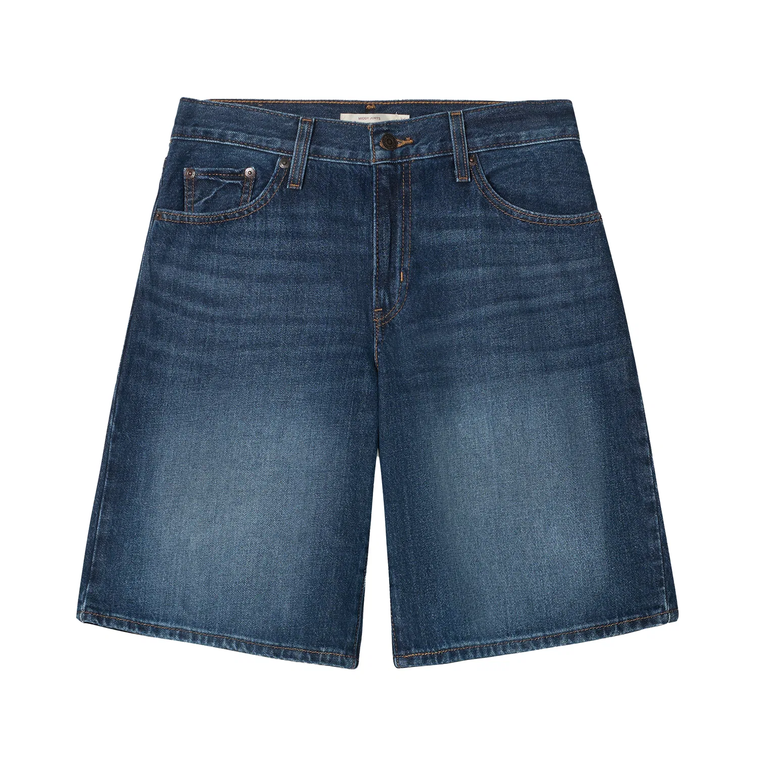Женские джинсовые шорты прямого кроя, темно-синие, Levis