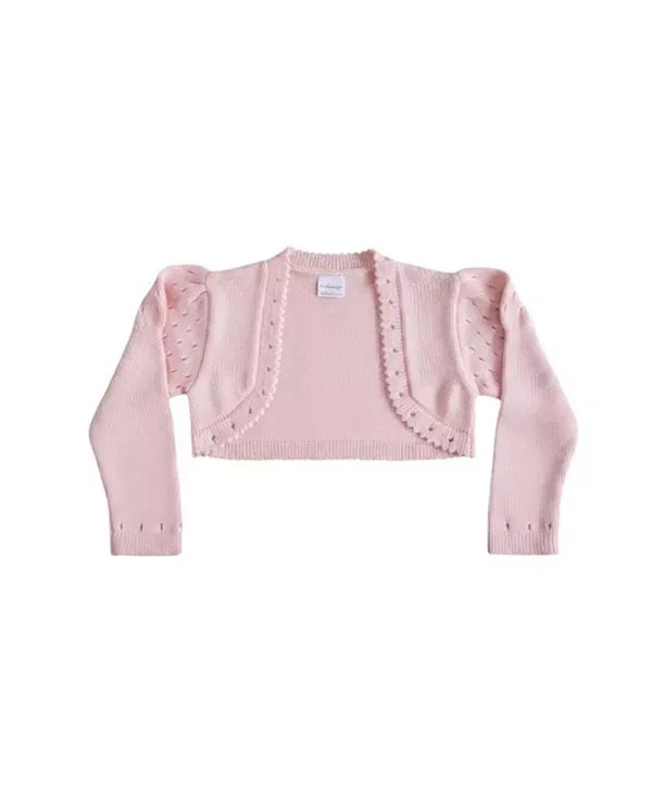 Детский кардиган-болеро с длинным рукавом хлопковый Melange Collection, Light/Pastel Pink