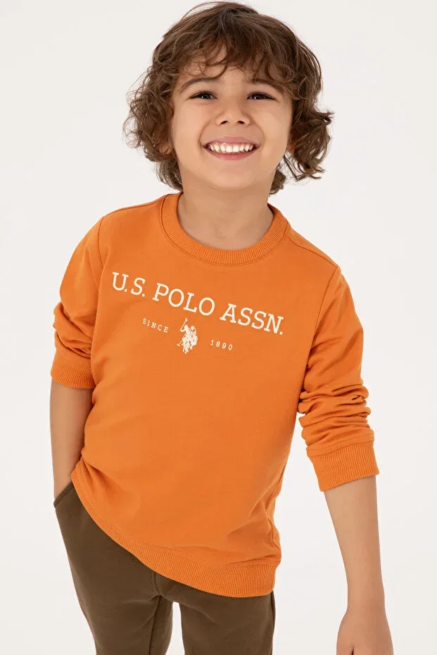 Детское для мальчиков свитшот с круглым вырезом U.S. Polo Assn., Copper