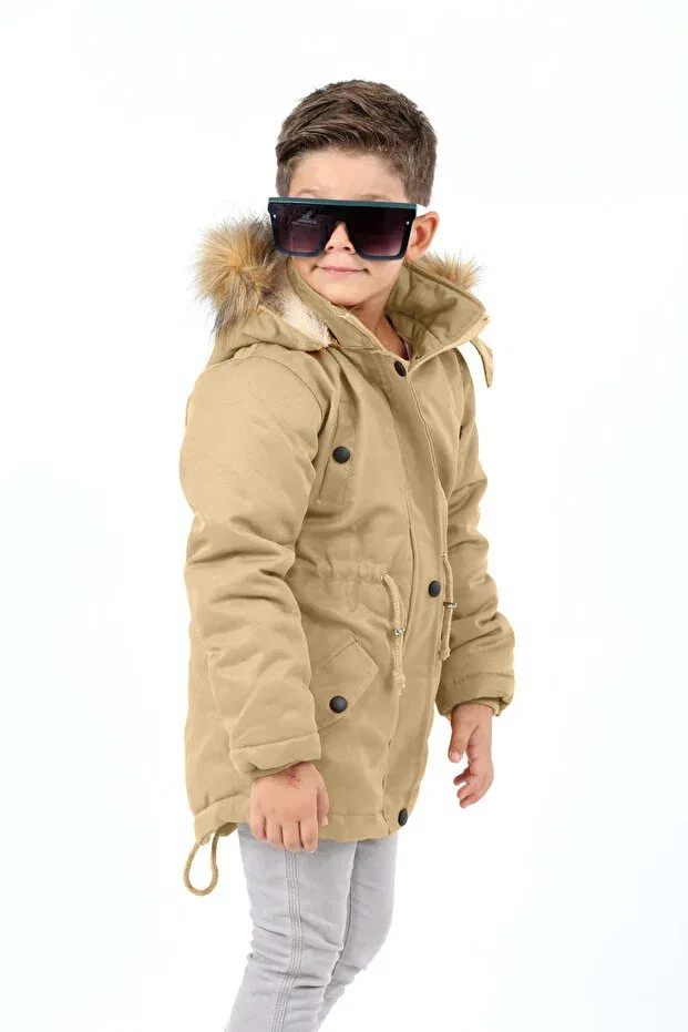 Детское пальто для девочек длинное водонепроницаемое Jannock, Beige