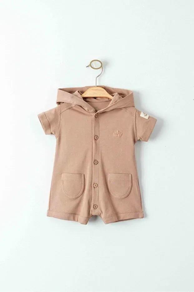 Детский комбинезон с капюшоном из органического хлопка Minimus, Brown — фото 2