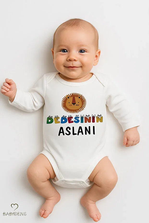 Детское боди с длинным рукавом Grandfather'S lion written Babyden'S, White