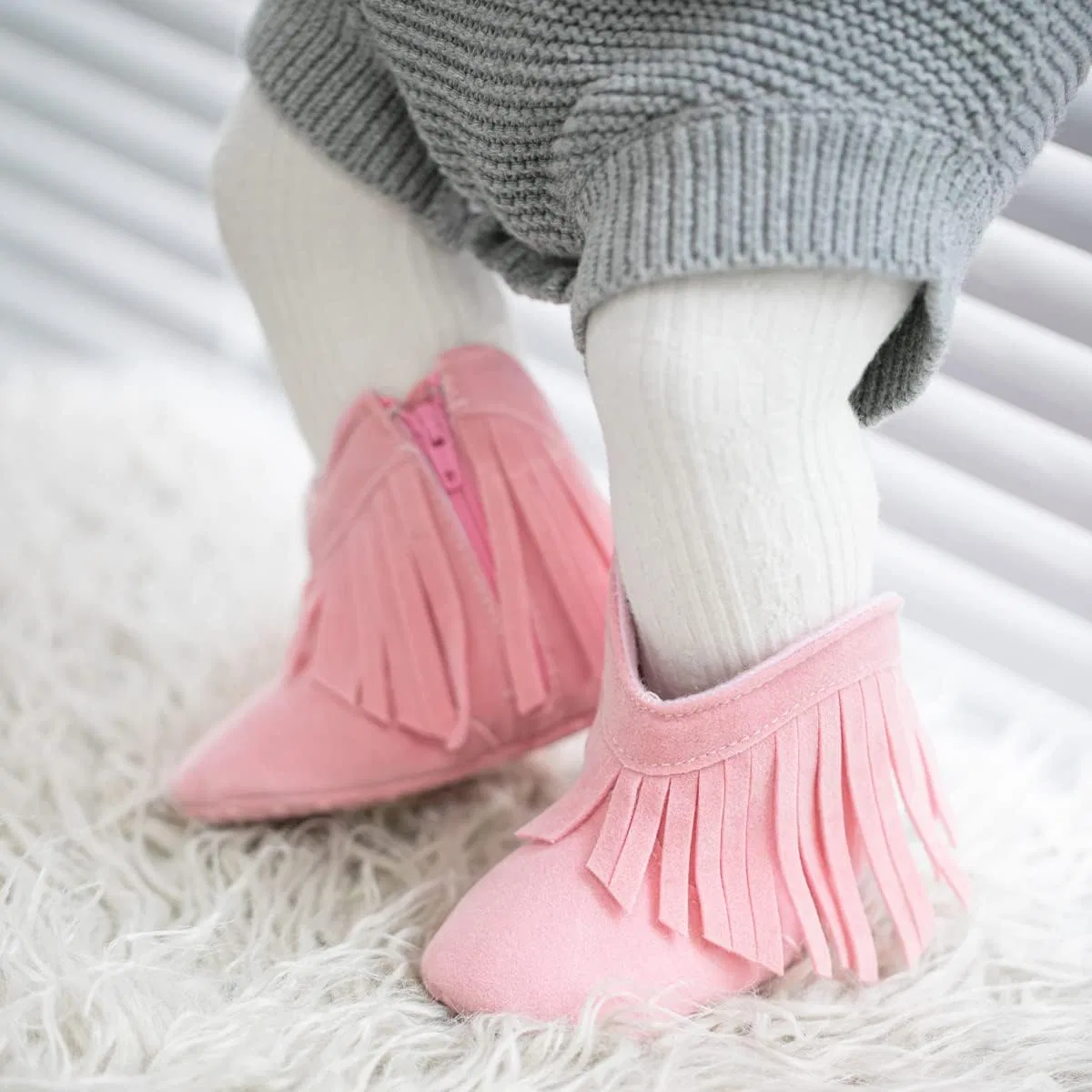 Детские ботинки для мальчиков и девочек с флисом Miamooi, Pink — фото 2