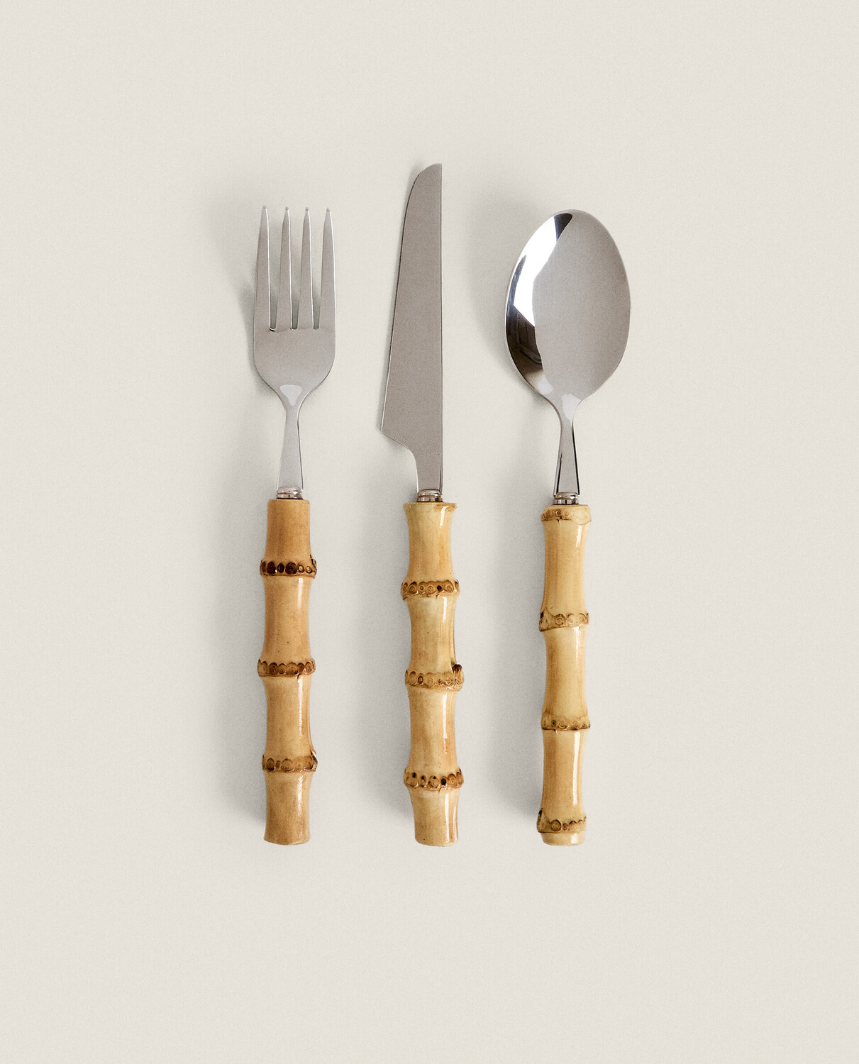 

Набор столовых приборов Zara Home With Bamboo Handle, коричневый