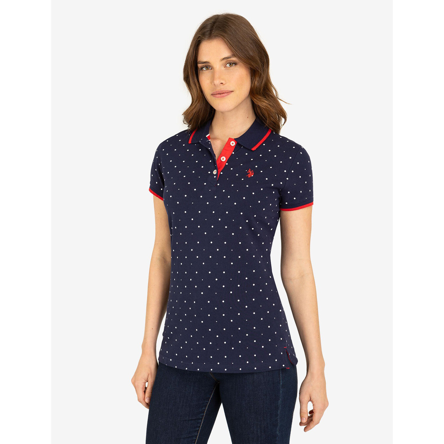 

Футболка-поло U.S. Polo Assn. Dot Print, темно-синий