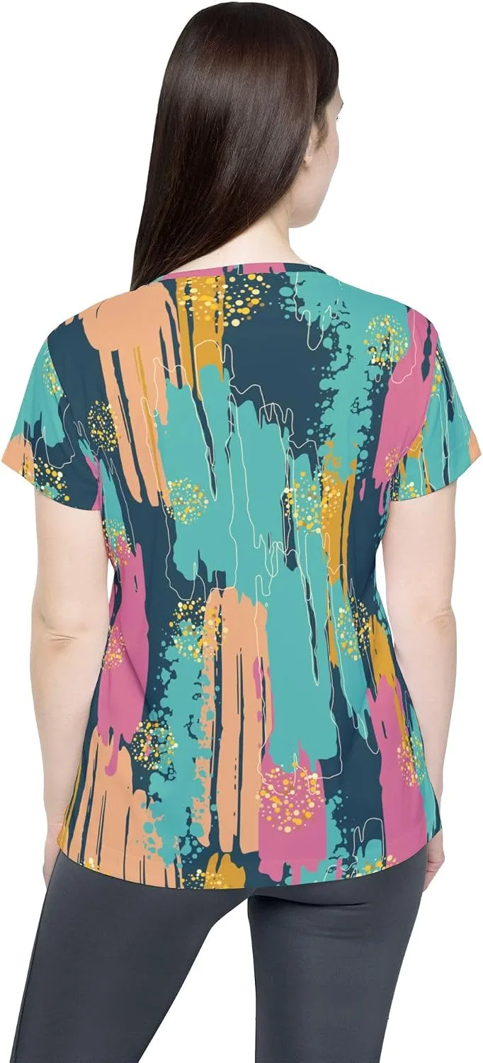 Женская футболка с абстрактным принтом TealSplash, Multicolor — фото 2