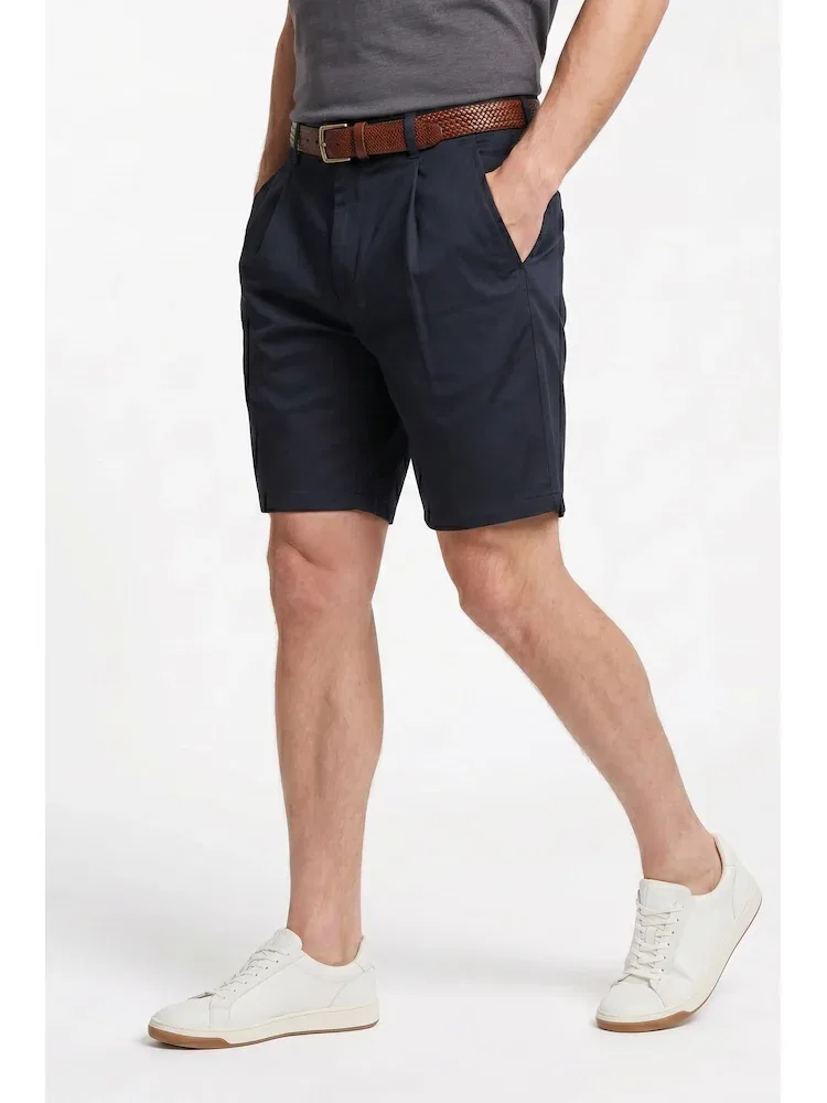 Шорты хлопковые Relaxed Fit BOSS, Navy