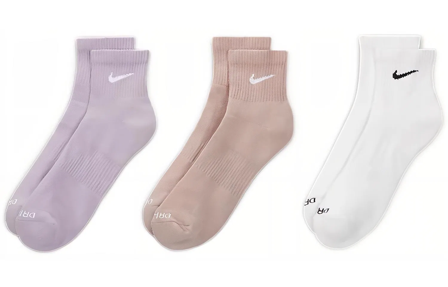 Носки Nike SS22 Ankle Socks, 3 пары, Purple/Orange/White — фото 3