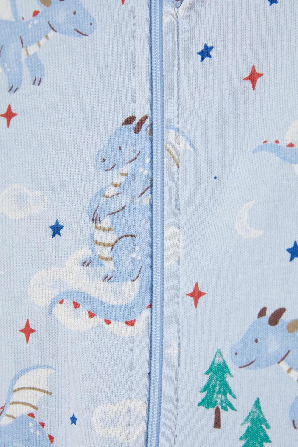 Комбинезон для сна хлопковый Blue Purebaby, синий — фото 3