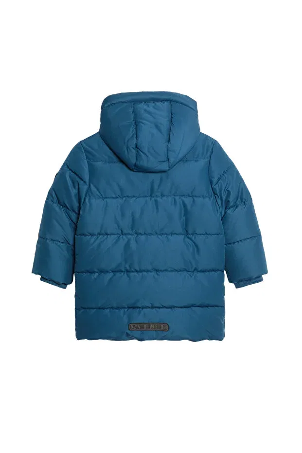 Детское зимнее пальто для девочек стеганое с капюшоном Marks & Spencer, Blue — фото 3