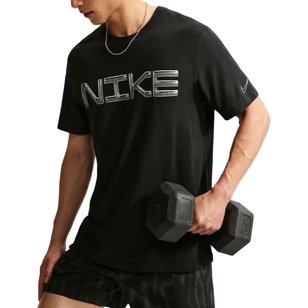 Мужская футболка для тренировок Dri-FIT T-Shirt 'Black White' Nike, Black/White — фото 2