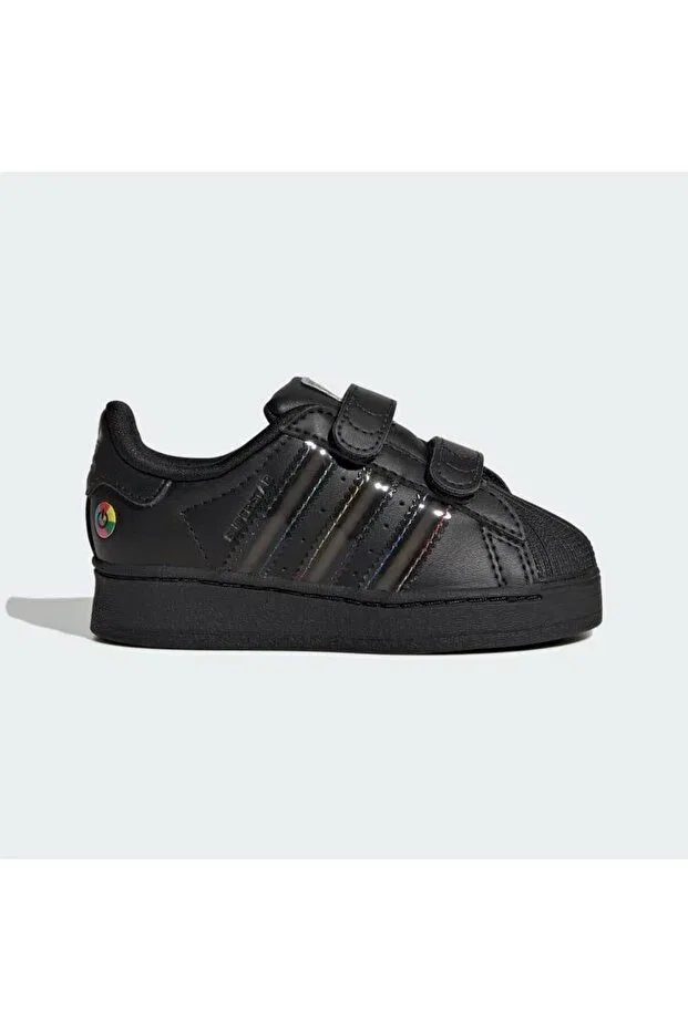 Детские кроссовки на шнуровке Superstar led lights cf i Adidas, Black