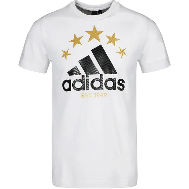 Футболка с круглым вырезом, повседневная, Adidas, White