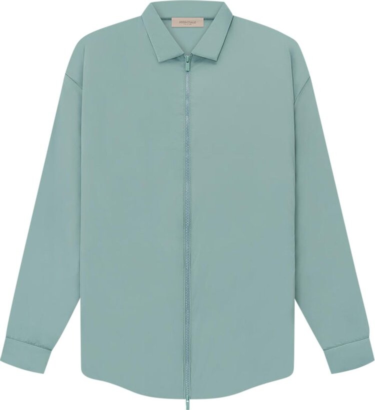 

Рубашка Fear of God Essentials Filled Nylon Shirt Jacket 'Sycamore', зеленый