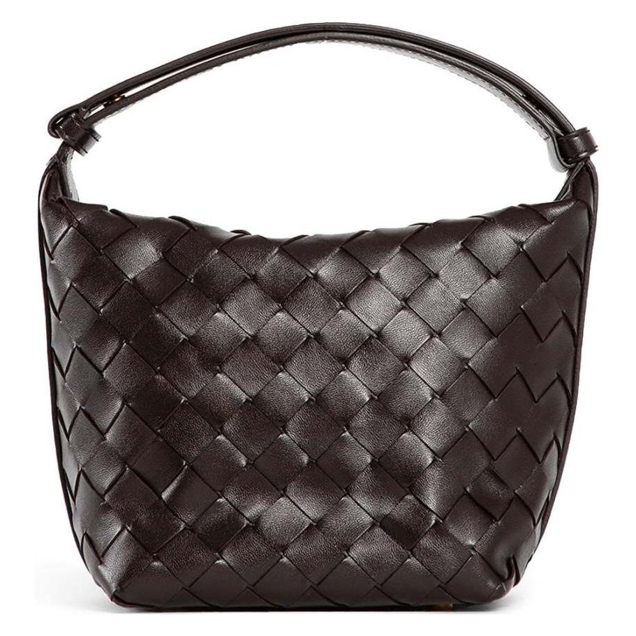 

Bottega Veneta Сумка через плечо из телячьей кожи интреччато тёмно-коричневая