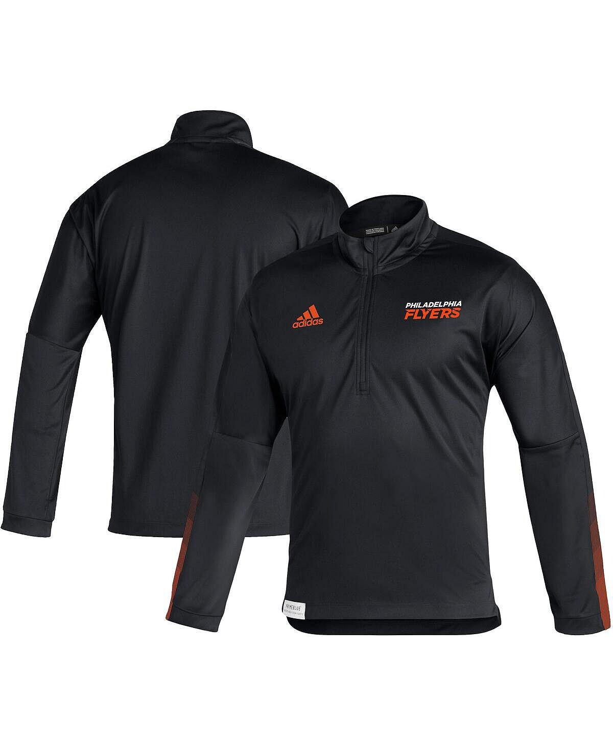

Мужская черная куртка philadelphia flyers prime blue с молнией на четверть adidas, черный