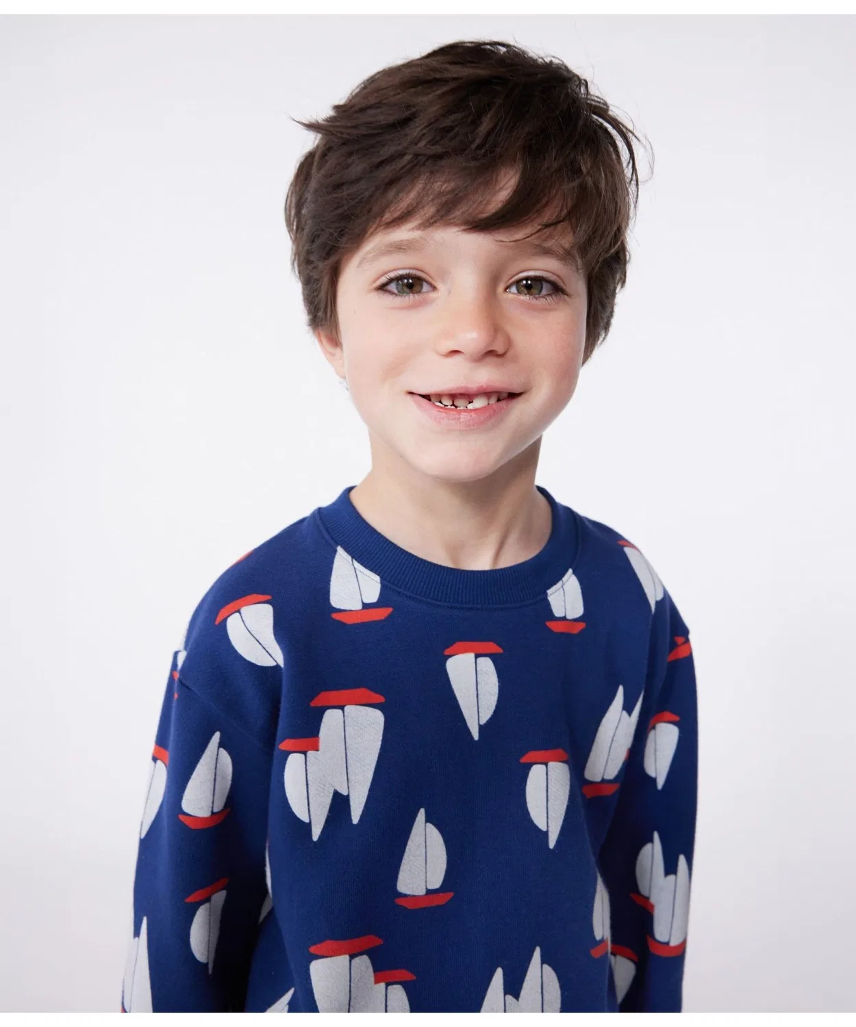 Детский свитшот с принтом PETIT BATEAU, Blue — фото 4
