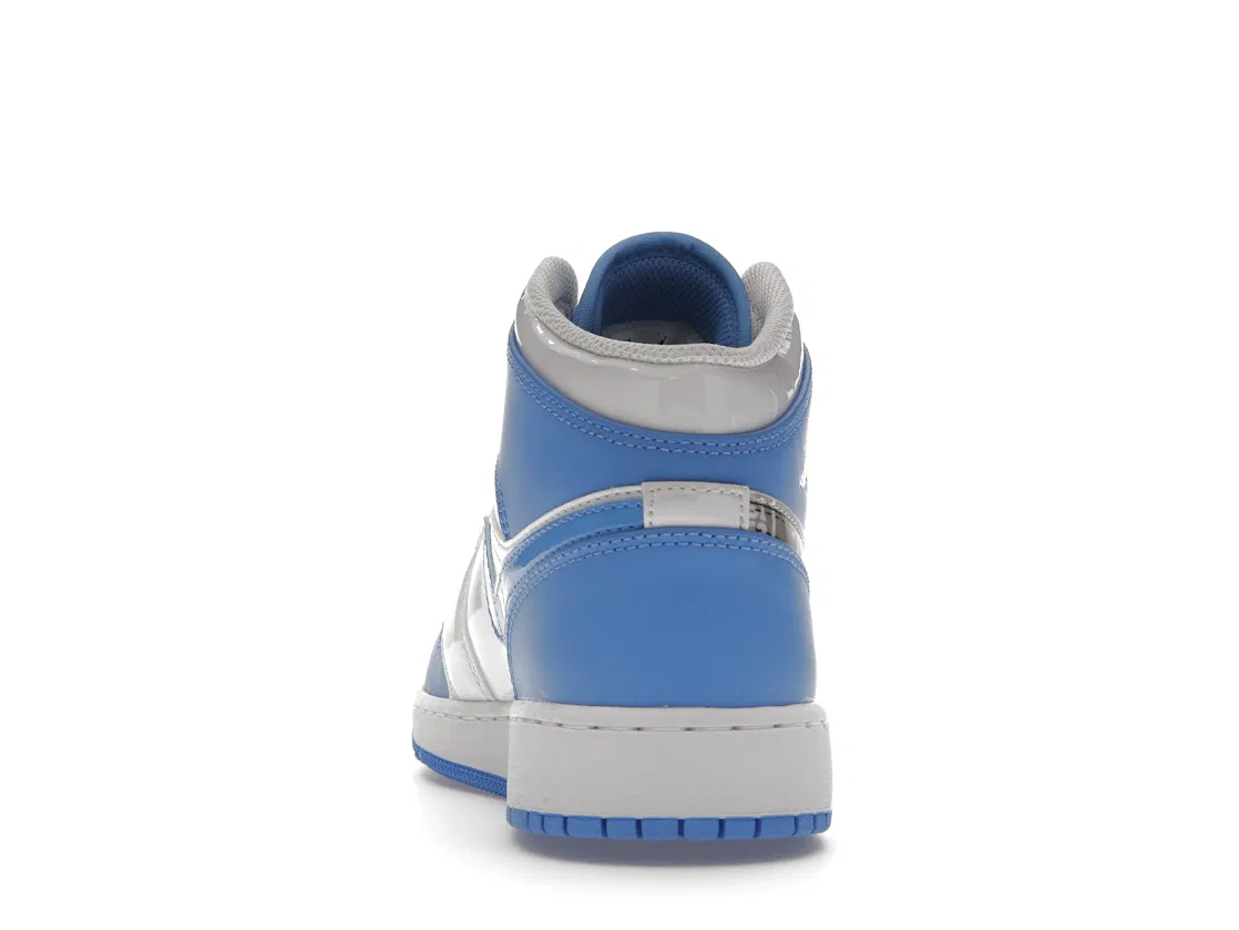 Детские кроссовки с принтом Jordan 1 Mid Sneaker School Game Winner (GS) Jordan, White/Starfish/University Blue — фото 4