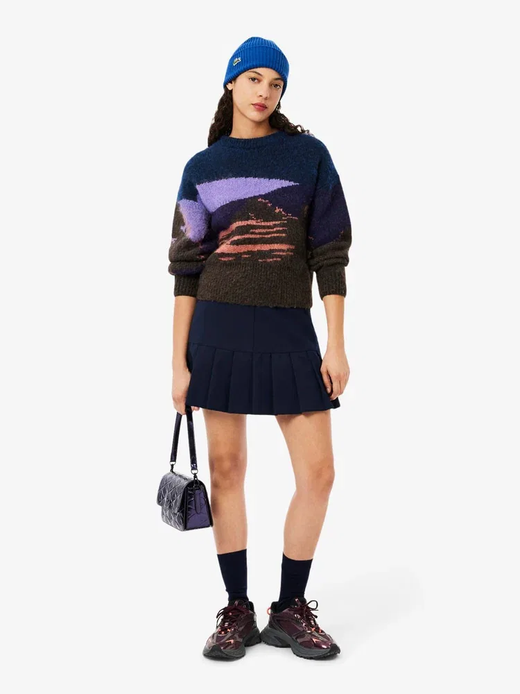 Свитер женский LACOSTE Purple, с круглым вырезом, из шерсти и альпаки — фото 4
